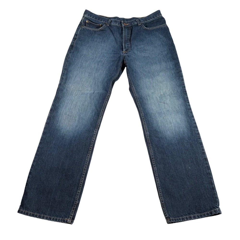 Brooks Brothers Jeans Men 34x30 (FITS 32x28) Blue Straight Leg Cotton Denim READ